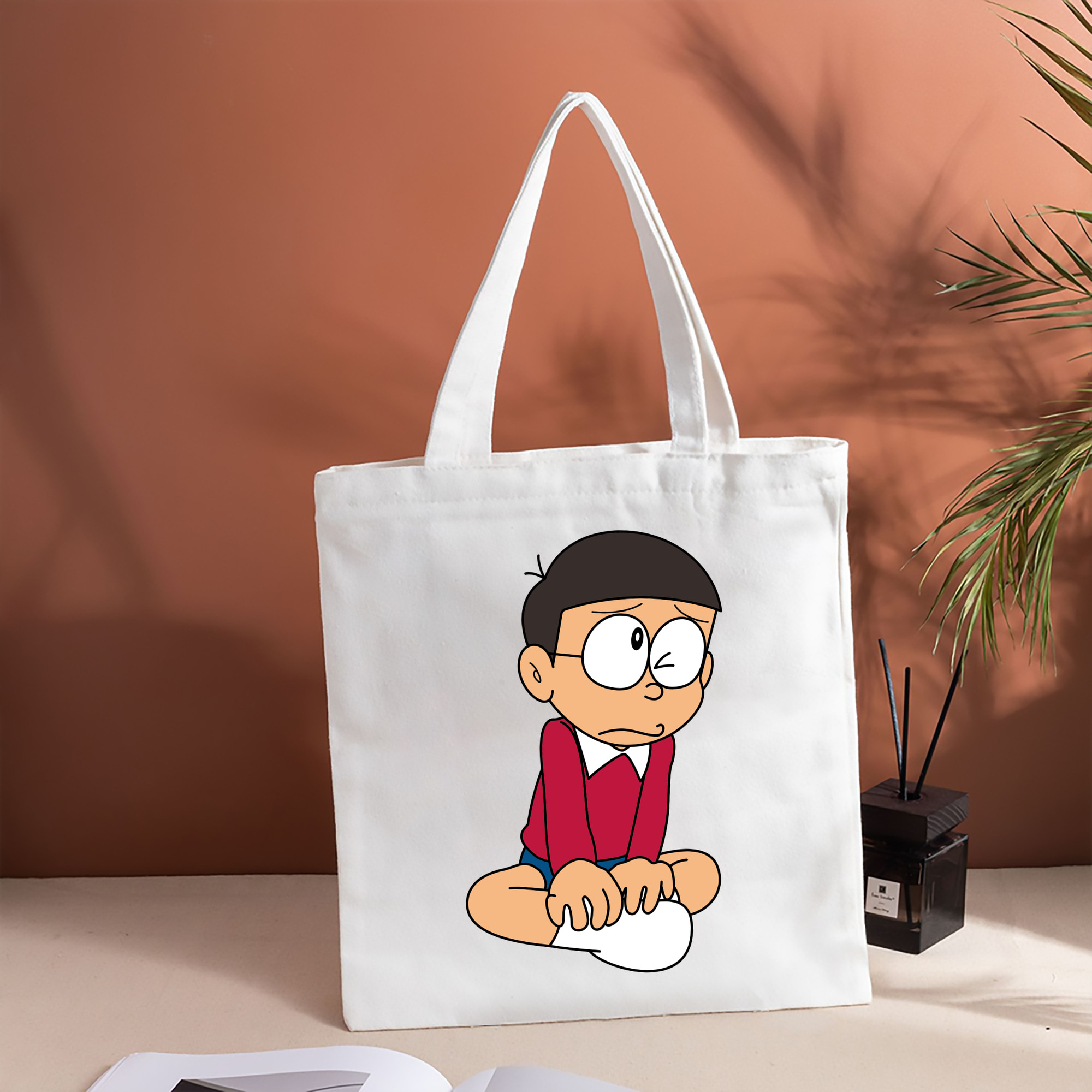 ドラえもん 野比 のび太 Doraemon Nobita Nobi 縦型キャンバス生地手提げバッグ　トートバッグ