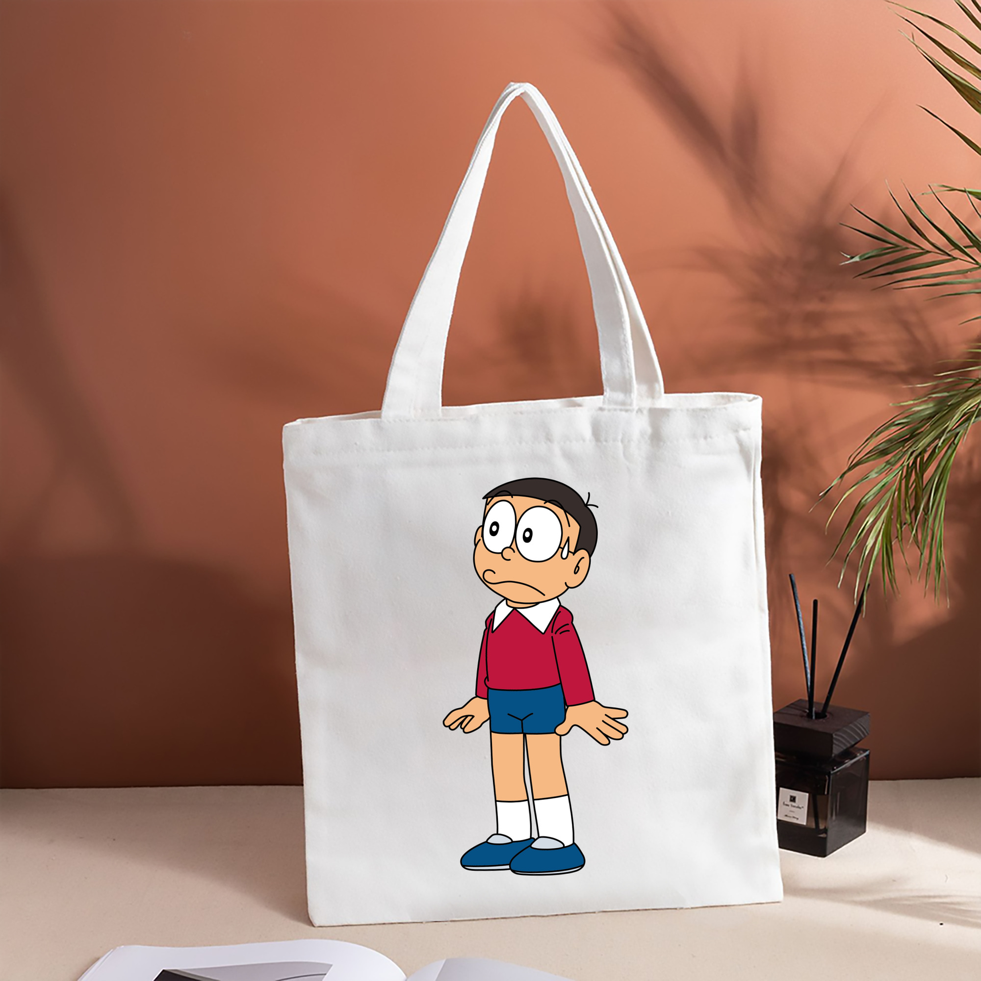 ドラえもん 野比 のび太 Doraemon Nobita Nobi 縦型キャンバス生地手提げバッグ　トートバッグ