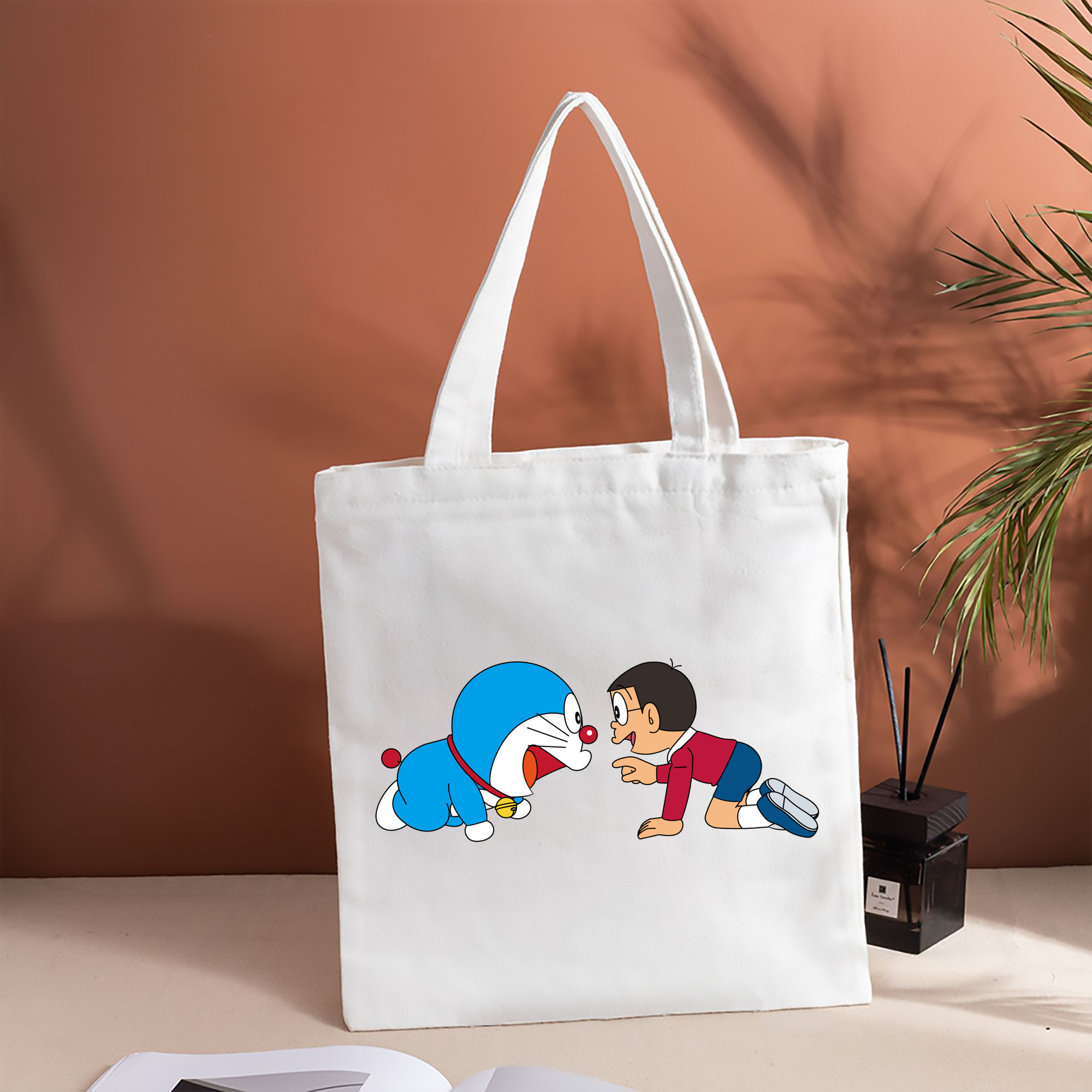 ドラえもん 野比 のび太 Doraemon Nobita Nobi 縦型キャンバス生地手提げバッグ　トートバッグ
