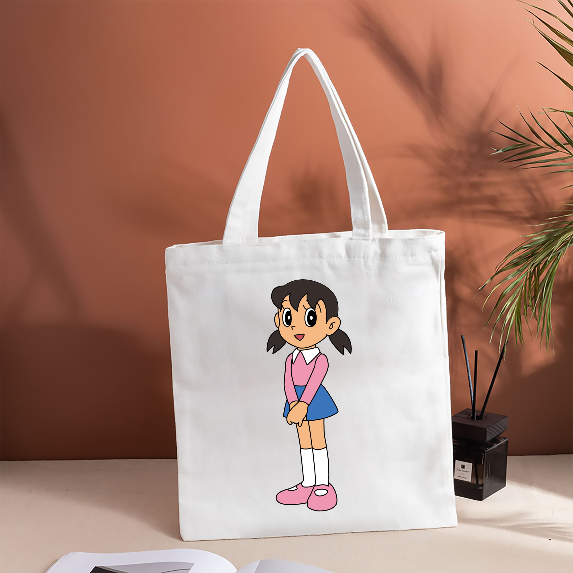 ドラえもん みなもと しずか Doraemon Shizuka Minamoto 縦型キャンバス生地手提げバッグ　トートバッグ