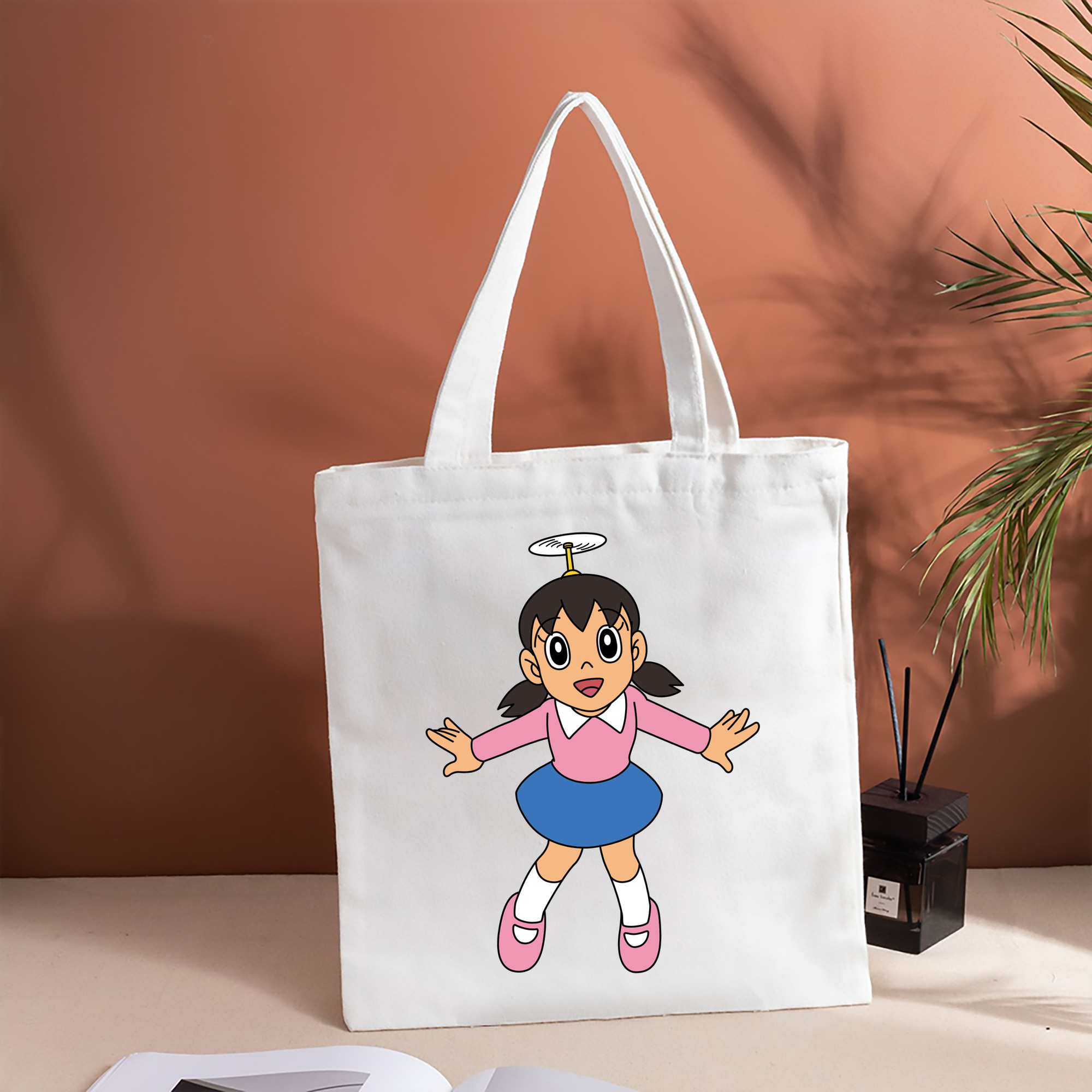 ドラえもん みなもと しずか Doraemon Shizuka Minamoto 縦型キャンバス生地手提げバッグ　トートバッグ