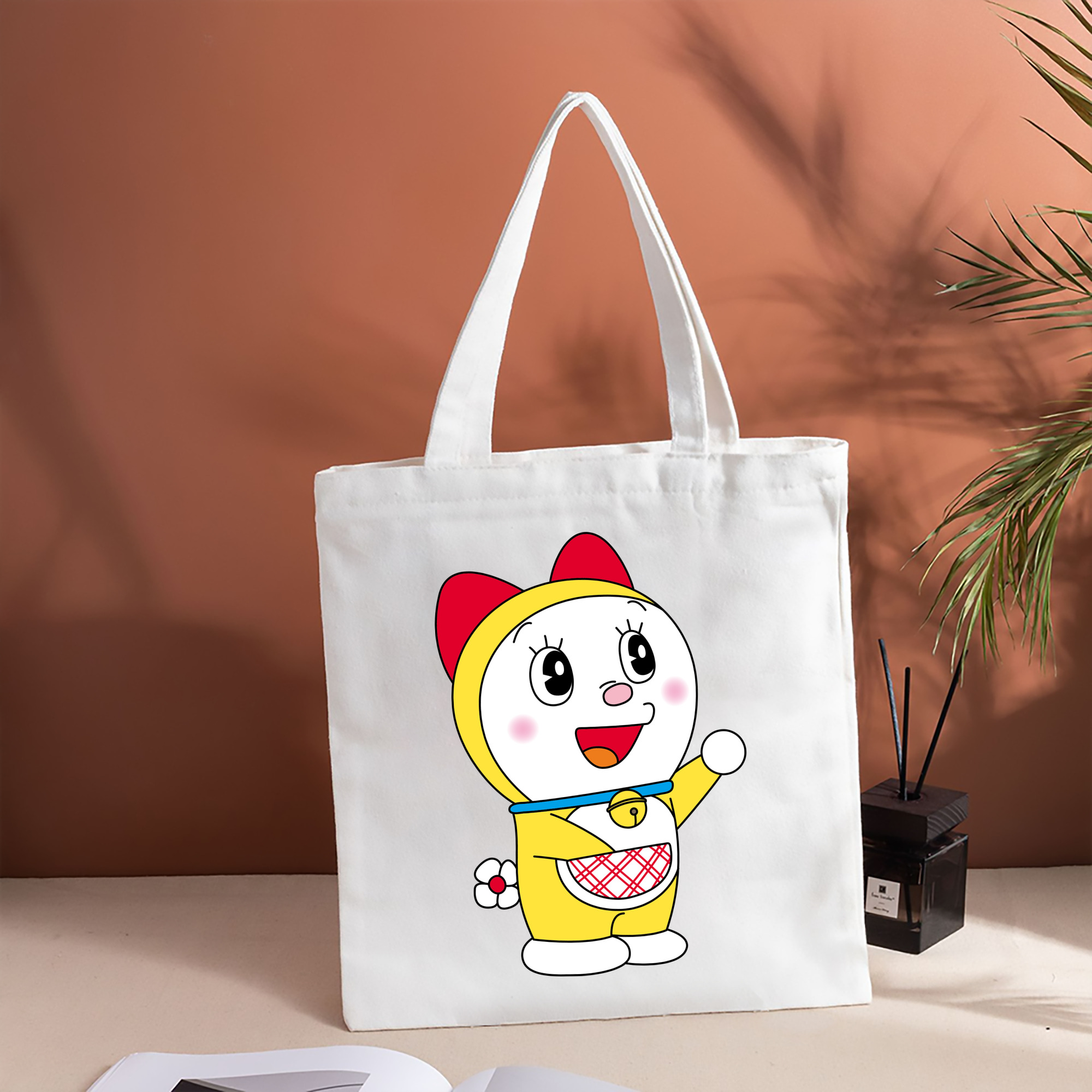 ドラえもん ドラミ Doraemon Dorami 縦型キャンバス生地手提げバッグ　トートバッグ
