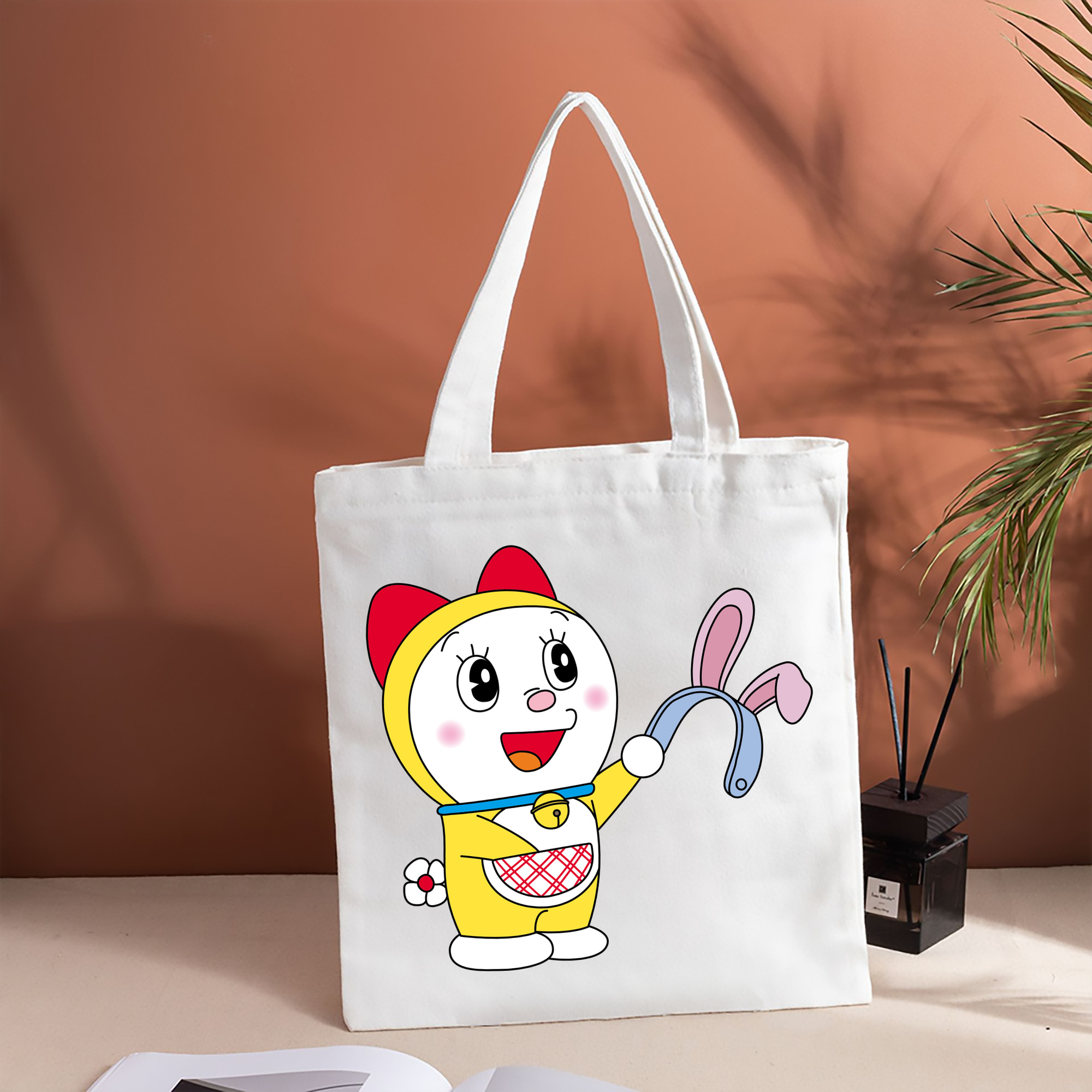 ドラえもん ドラミ Doraemon Dorami 縦型キャンバス生地手提げバッグ　トートバッグ