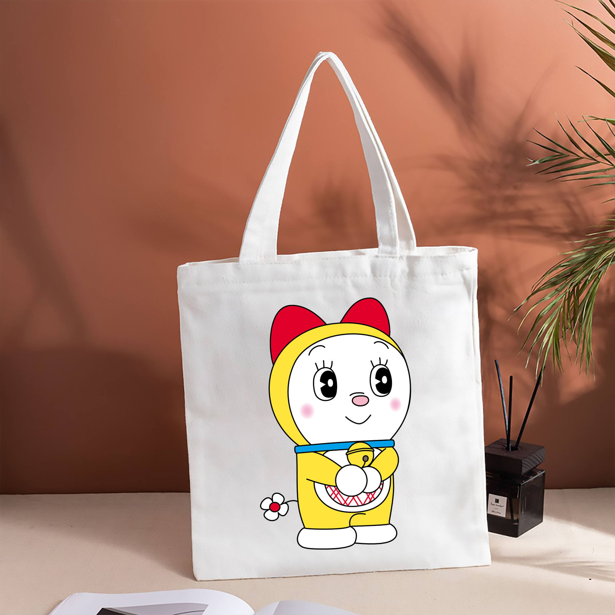 ドラえもん ドラミ Doraemon Dorami 縦型キャンバス生地手提げバッグ　トートバッグ