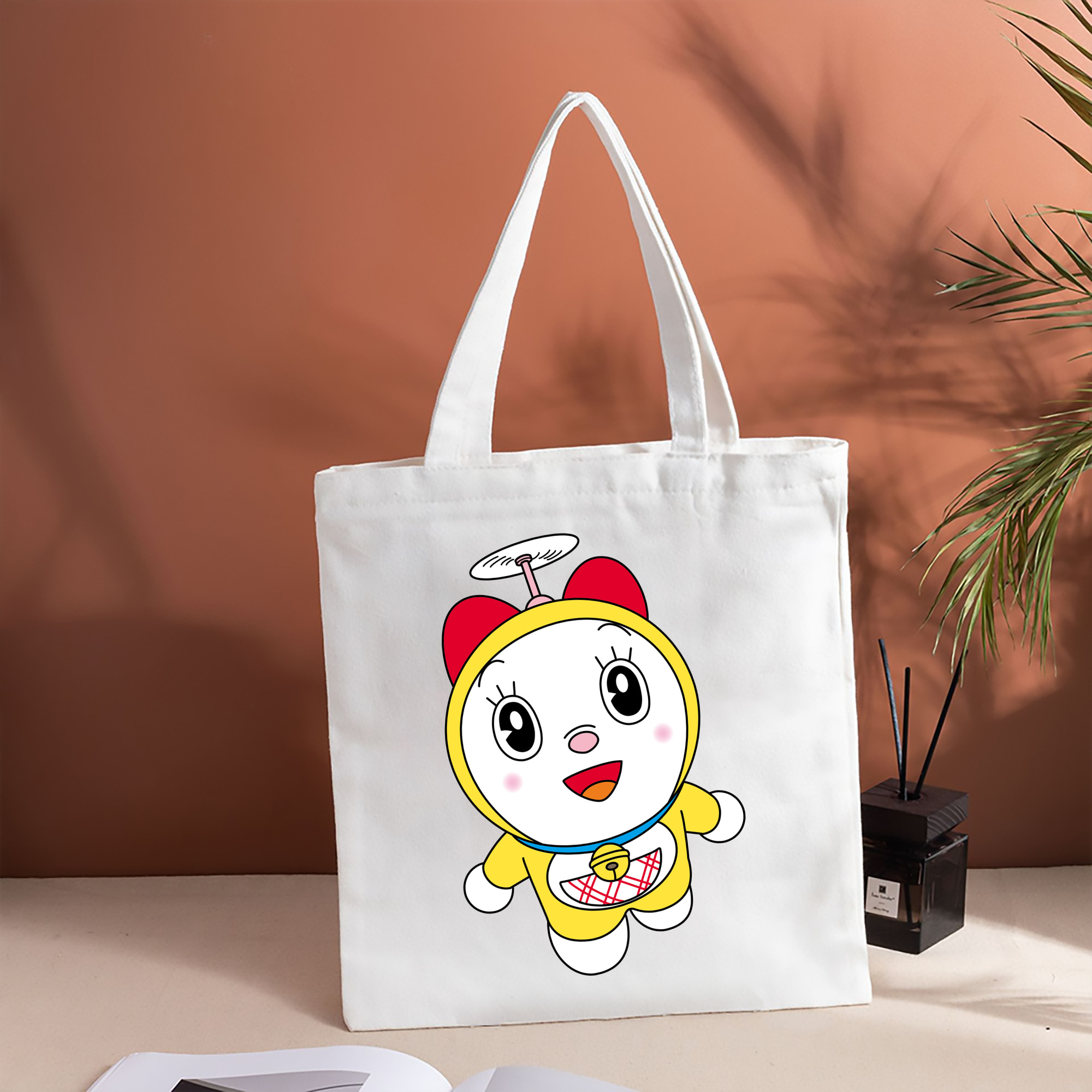 ドラえもん ドラミ Doraemon Dorami 縦型キャンバス生地手提げバッグ　トートバッグ