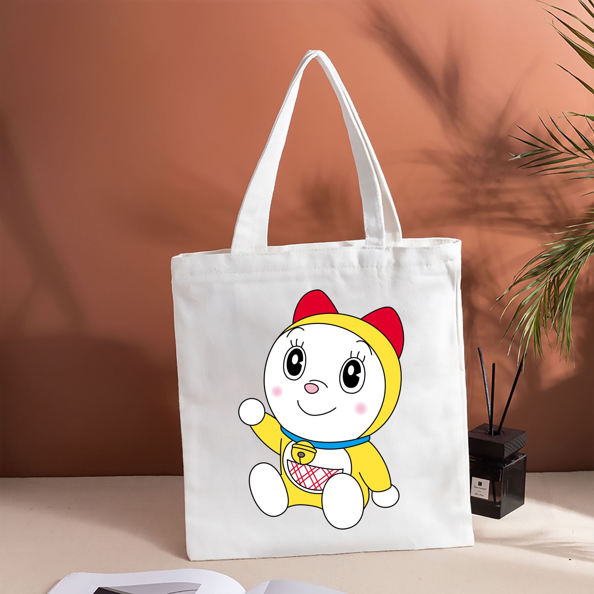 ドラえもん ドラミ Doraemon Dorami 縦型キャンバス生地手提げバッグ　トートバッグ