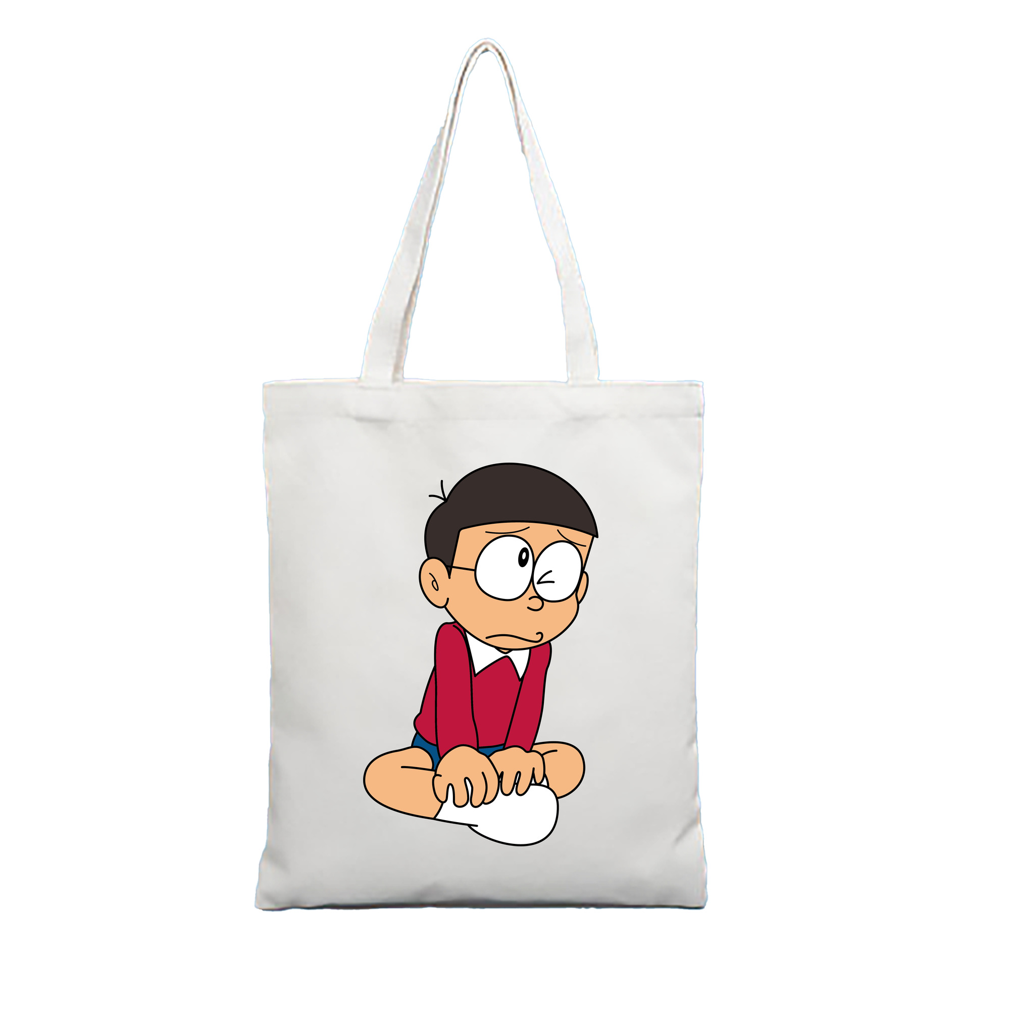 （画像用） ドラえもん 野比 のび太 Doraemon Nobita Nobi 縦型キャンバス生地手提げバッグ　トートバッグ