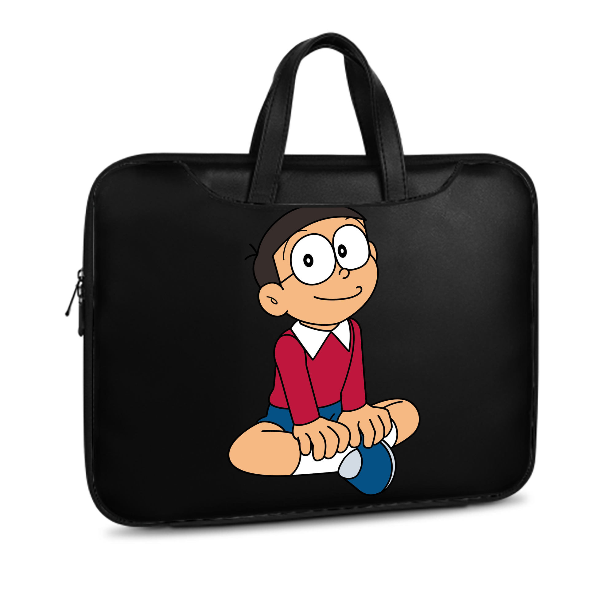 （画像用） ドラえもん 野比 のび太 Doraemon Nobita Nobi レザーラップトップバッグ　ノートパソコンケース