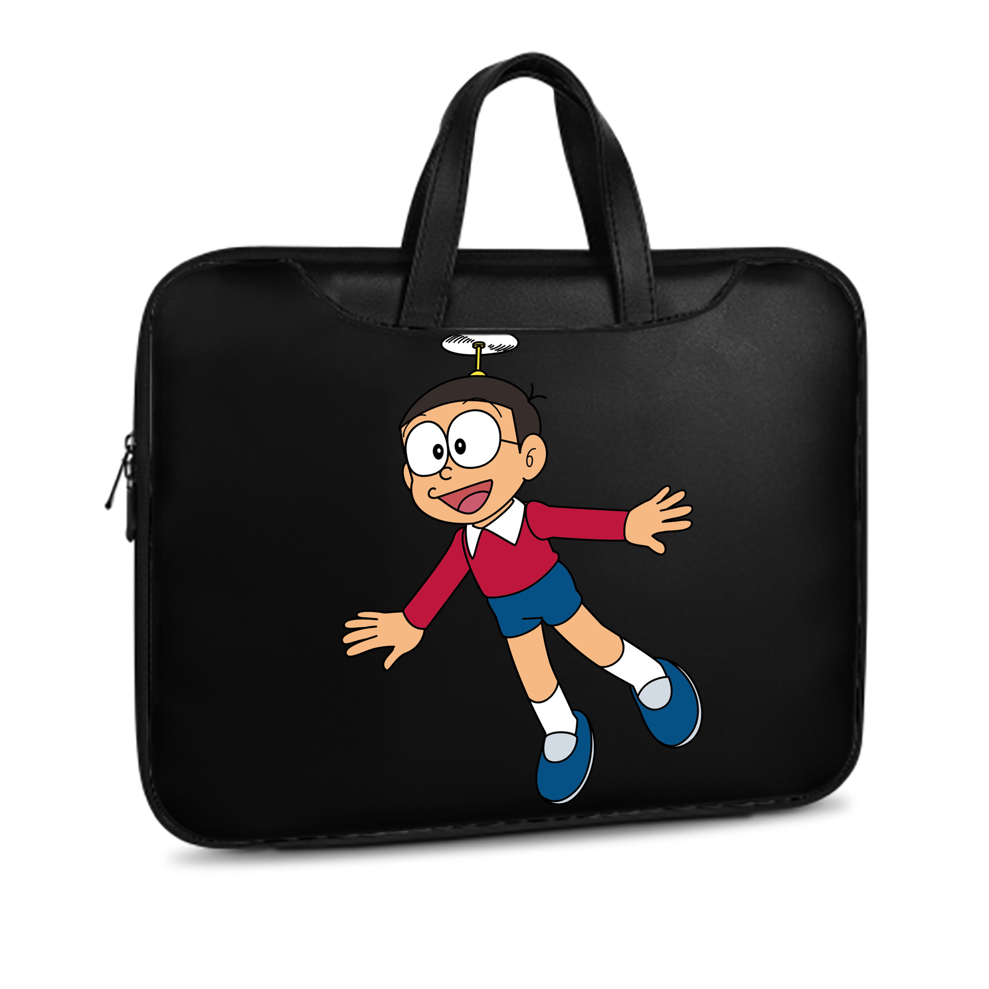 （画像用） ドラえもん 野比 のび太 Doraemon Nobita Nobi レザーラップトップバッグ　ノートパソコンケース