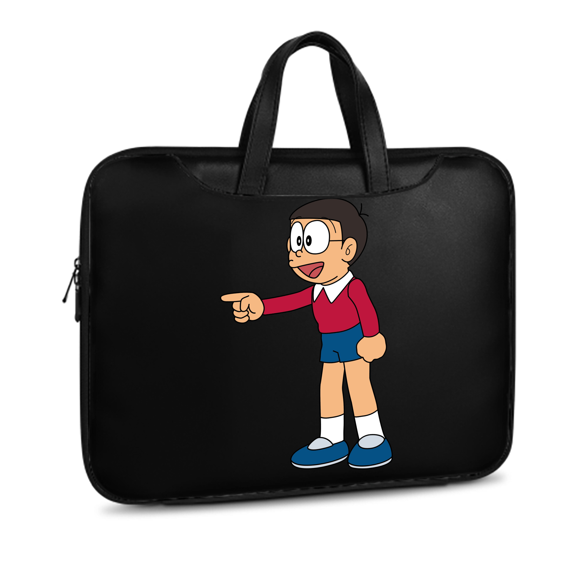 （画像用） ドラえもん 野比 のび太 Doraemon Nobita Nobi レザーラップトップバッグ　ノートパソコンケース