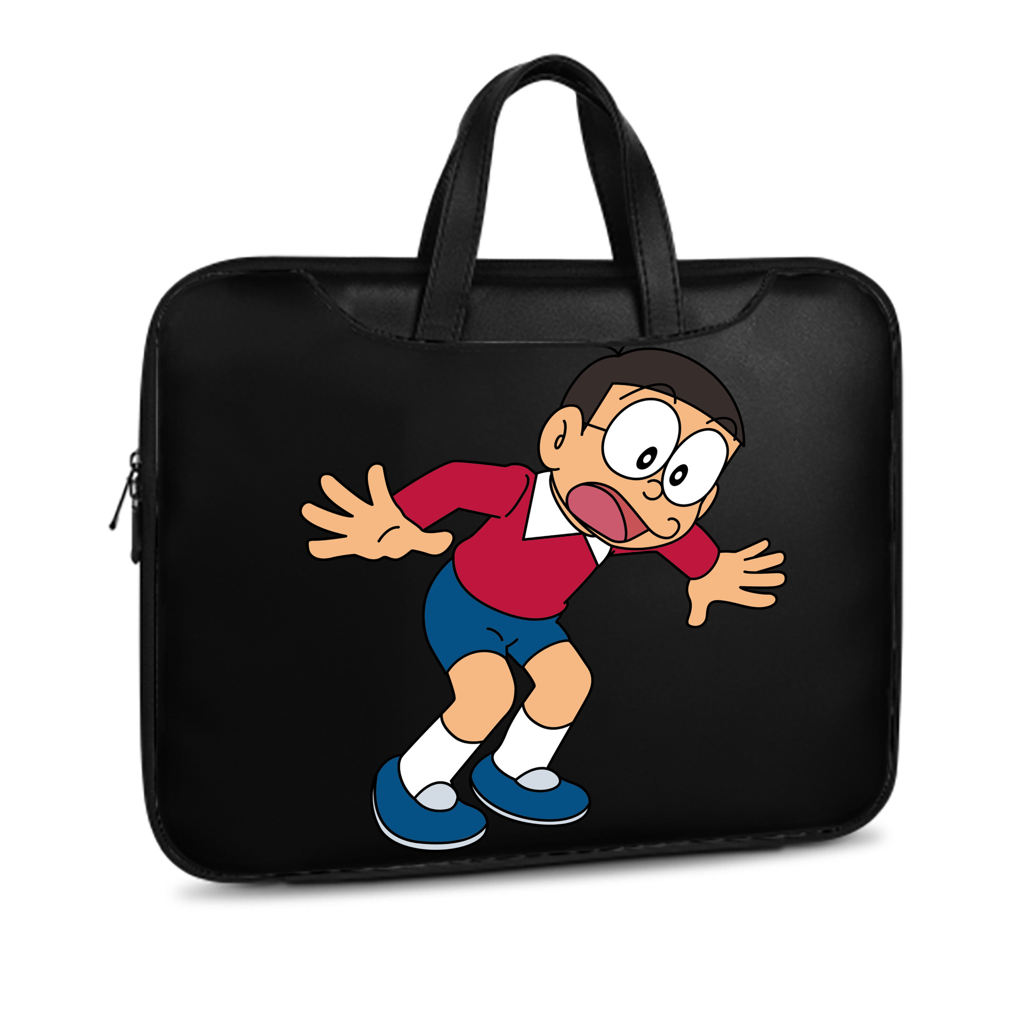 （画像用） ドラえもん 野比 のび太 Doraemon Nobita Nobi レザーラップトップバッグ　ノートパソコンケース