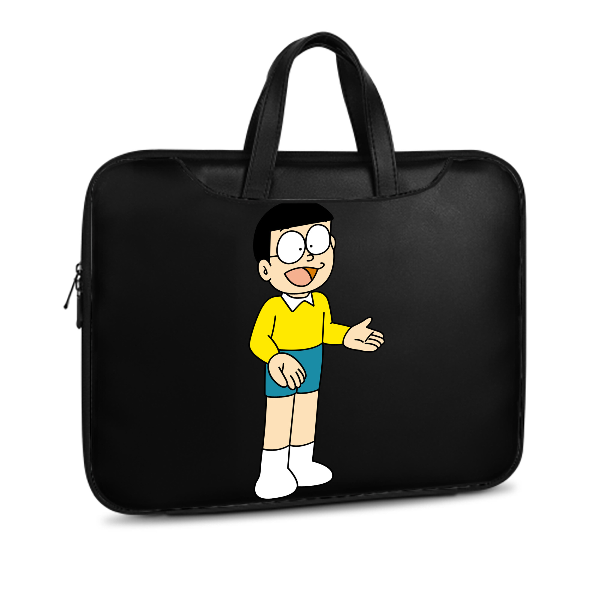 （画像用） ドラえもん 野比 のび太 Doraemon Nobita Nobi レザーラップトップバッグ　ノートパソコンケース