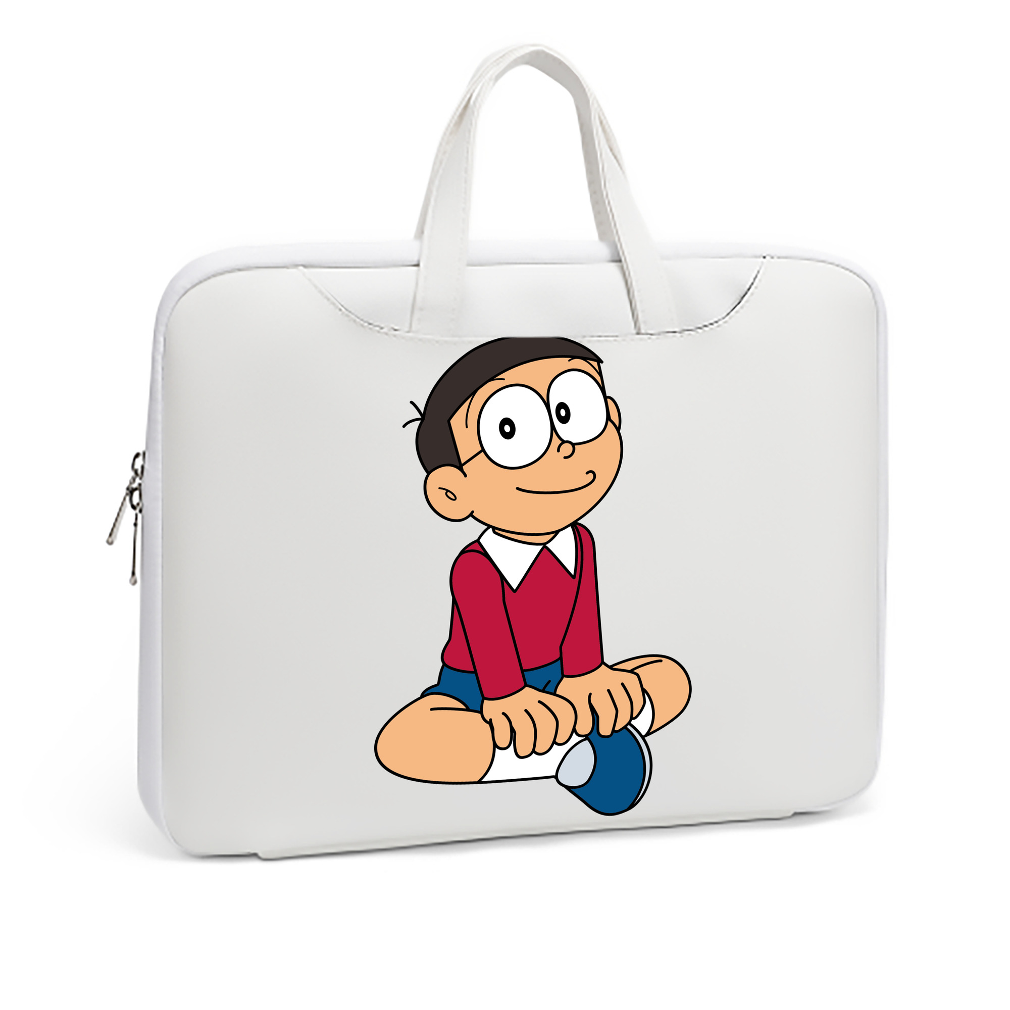 （画像用） ドラえもん 野比 のび太 Doraemon Nobita Nobi レザーラップトップバッグ　ノートパソコンケース