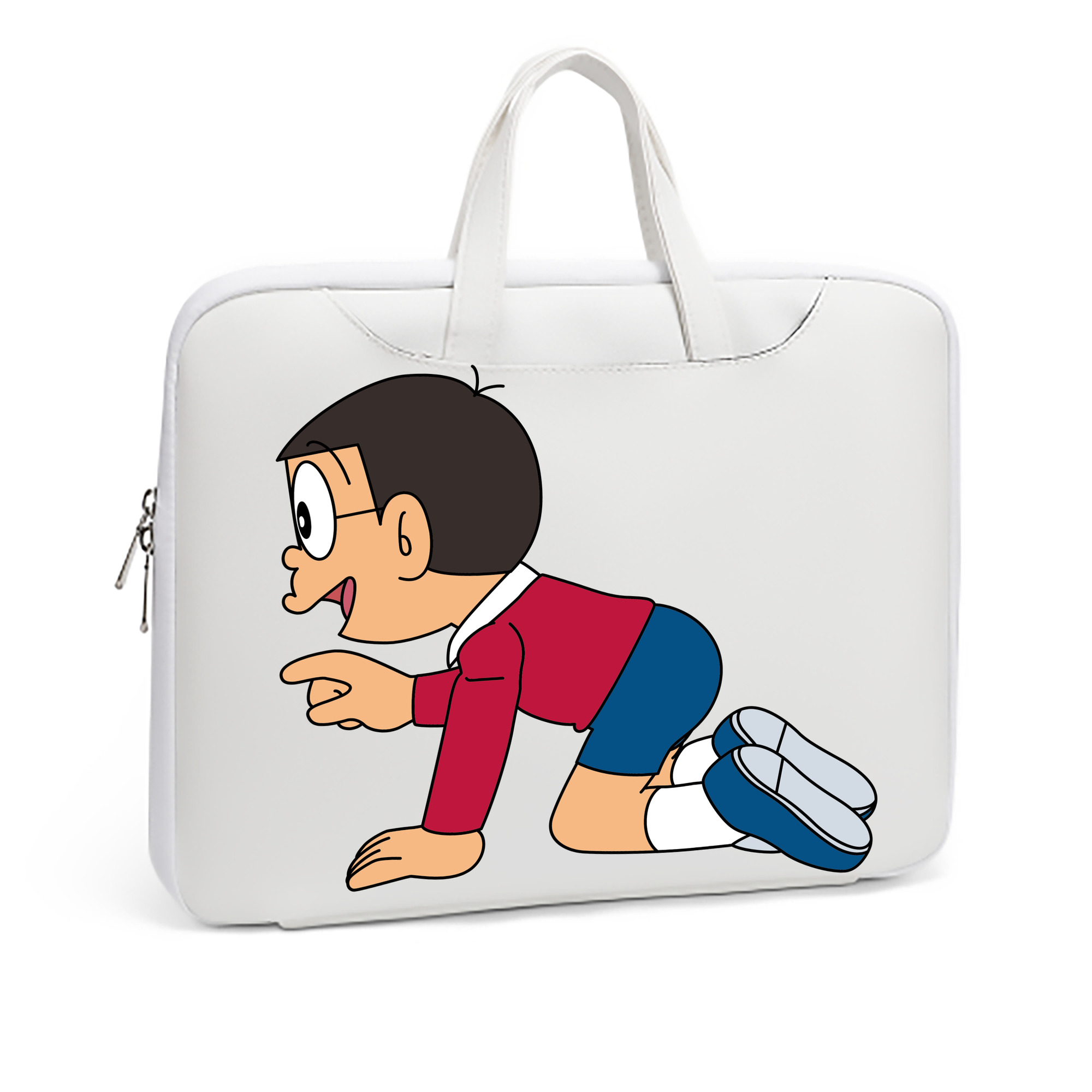 （画像用） ドラえもん 野比 のび太 Doraemon Nobita Nobi レザーラップトップバッグ　ノートパソコンケース