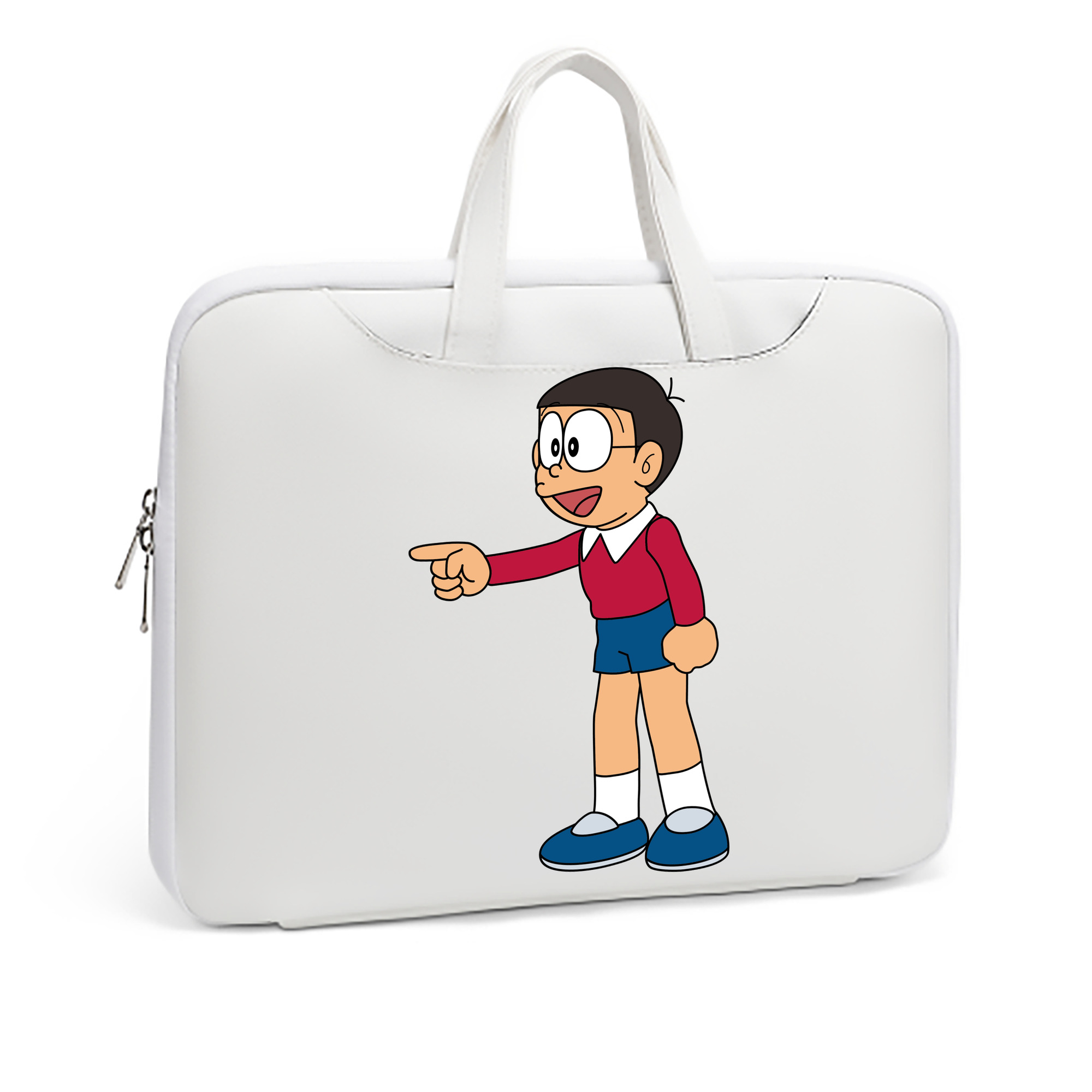 （画像用） ドラえもん 野比 のび太 Doraemon Nobita Nobi レザーラップトップバッグ　ノートパソコンケース