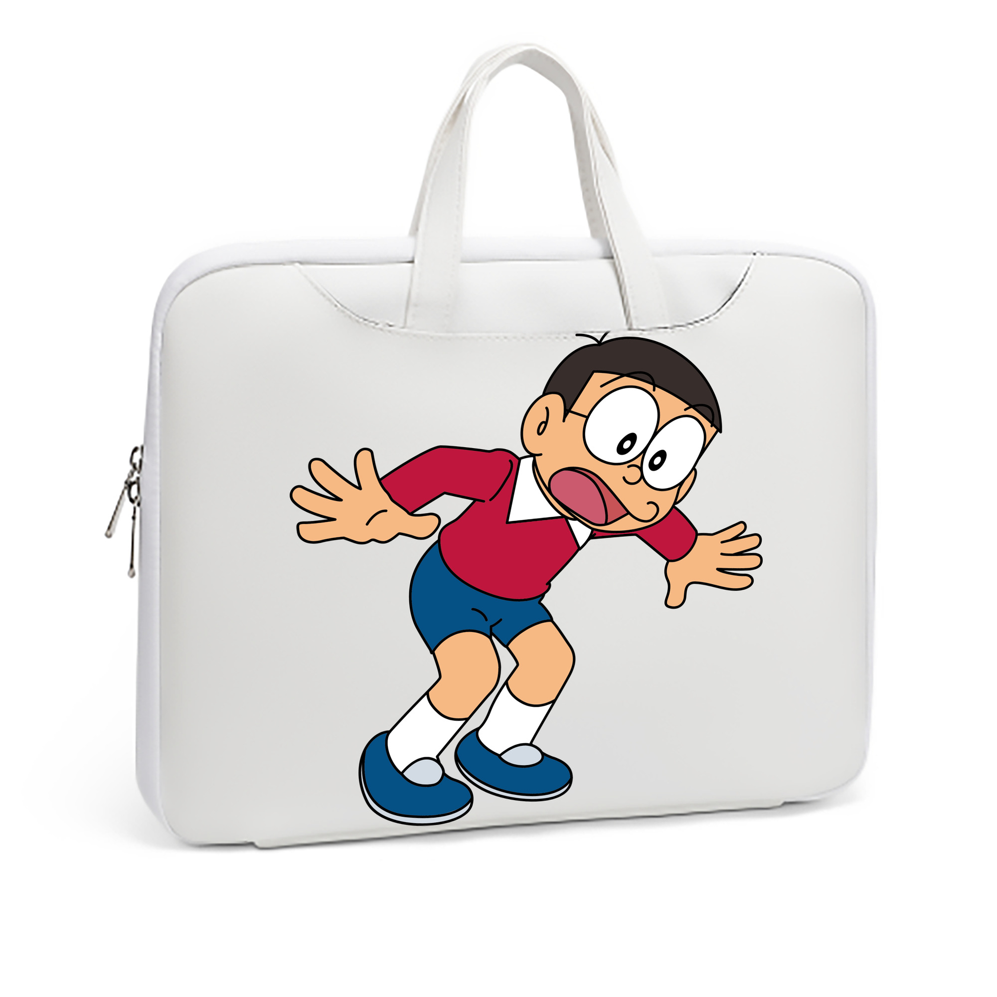 （画像用） ドラえもん 野比 のび太 Doraemon Nobita Nobi レザーラップトップバッグ　ノートパソコンケース