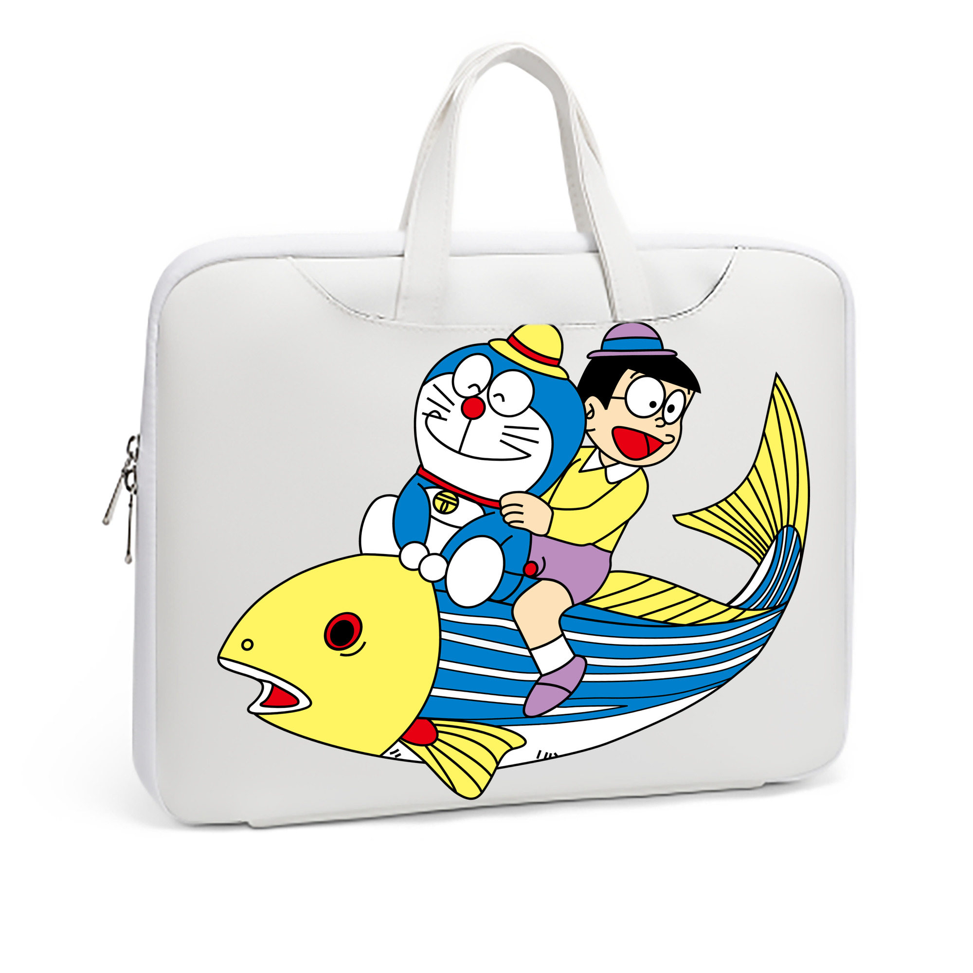 （画像用） ドラえもん 野比 のび太 Doraemon Nobita Nobi レザーラップトップバッグ　ノートパソコンケース