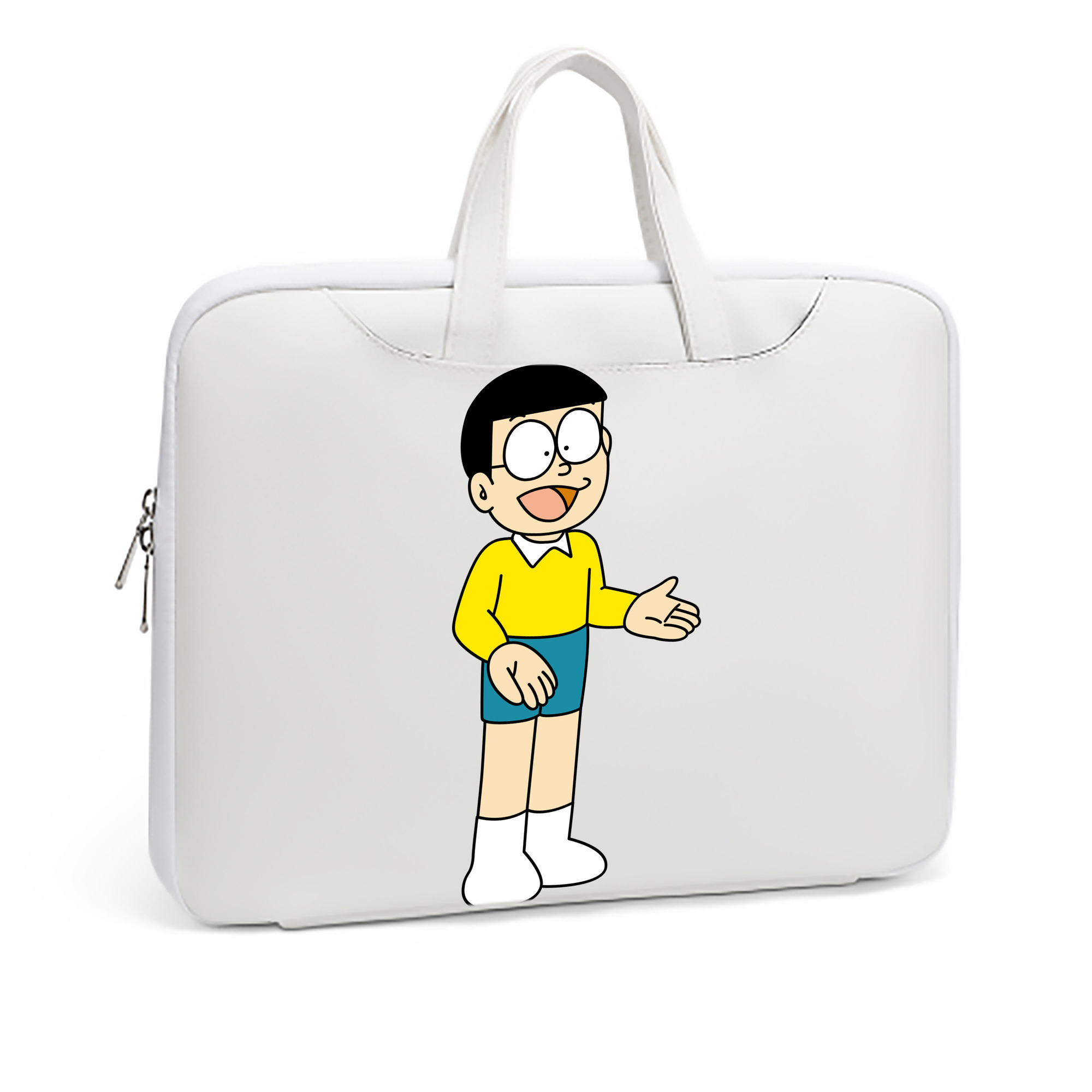 （画像用） ドラえもん 野比 のび太 Doraemon Nobita Nobi レザーラップトップバッグ　ノートパソコンケース