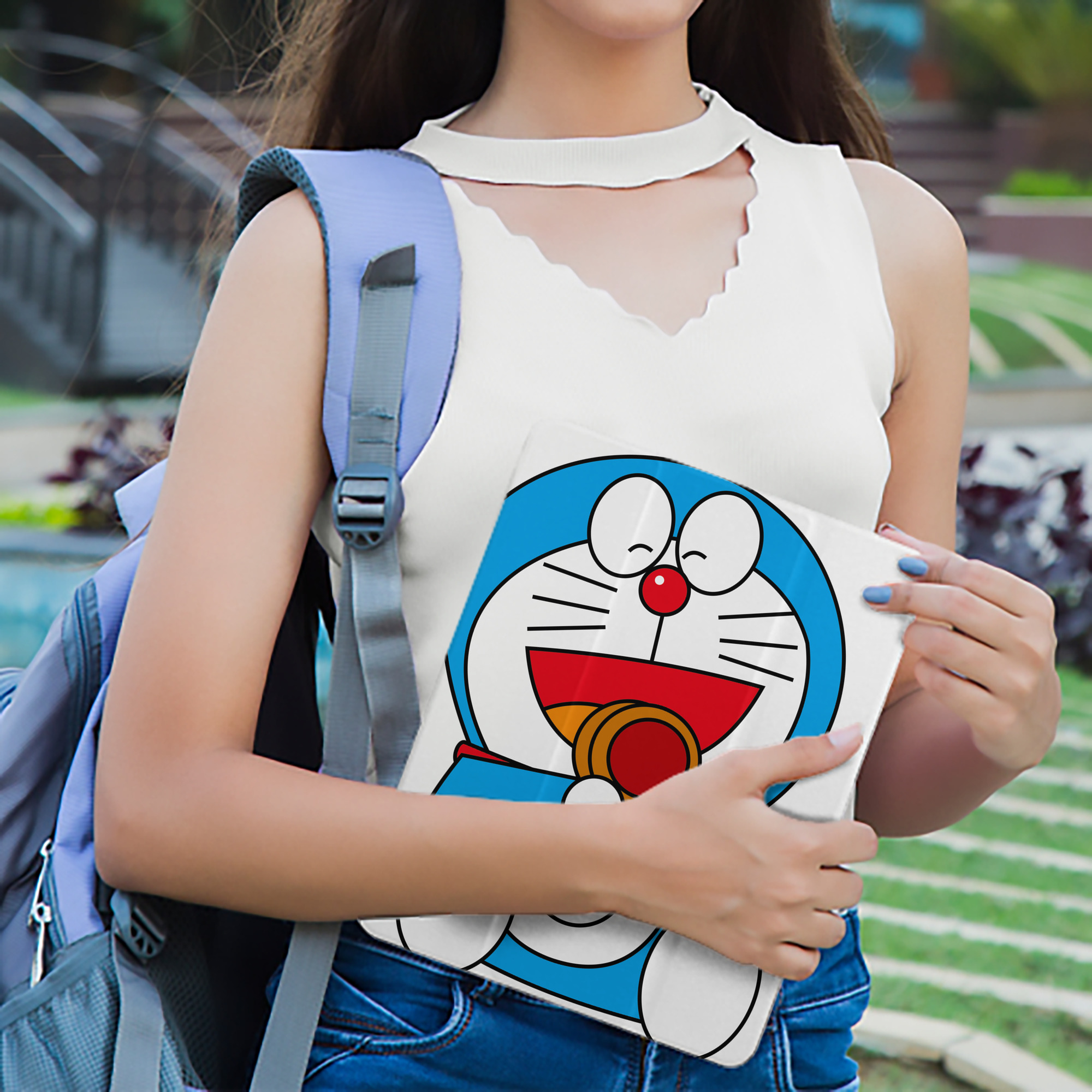 ドラえもん Doraemon IPad ケース ペン収納付き 三つ折りスタンド PUレザー×シリコン 対応機種9.5/10.5/10.9インチ