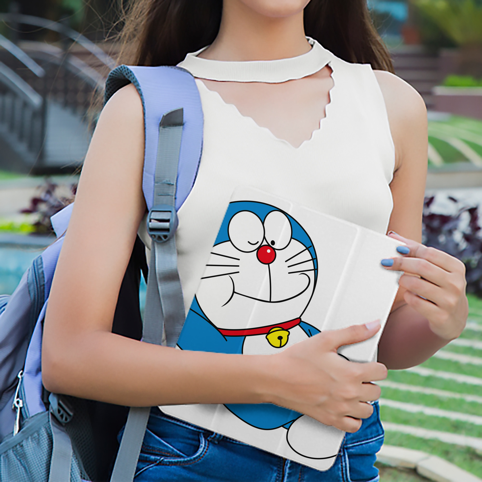ドラえもん Doraemon IPad ケース ペン収納付き 三つ折りスタンド PUレザー×シリコン 対応機種9.5/10.5/10.9インチ