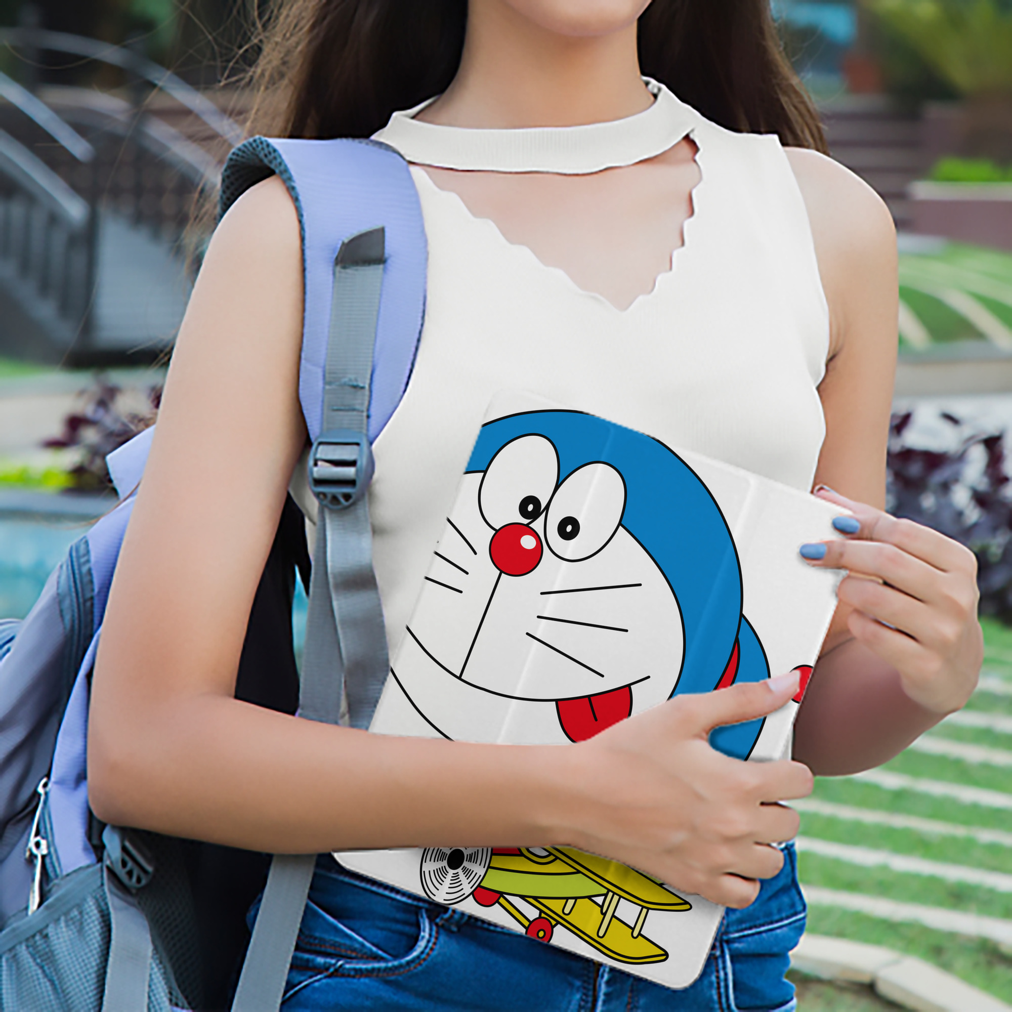 ドラえもん Doraemon IPad ケース ペン収納付き 三つ折りスタンド PUレザー×シリコン 対応機種9.5/10.5/10.9インチ