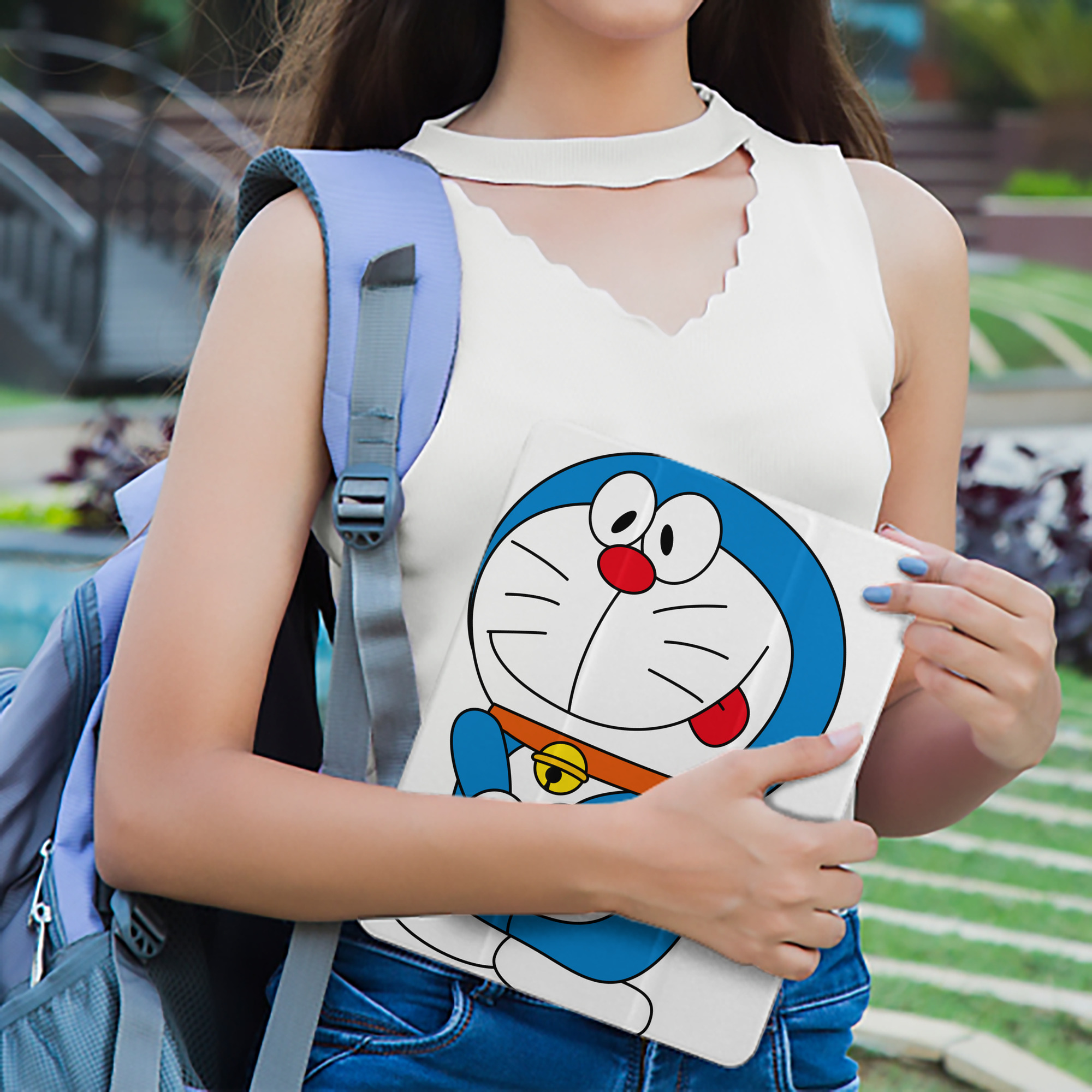 ドラえもん Doraemon IPad ケース ペン収納付き 三つ折りスタンド PUレザー×シリコン 対応機種9.5/10.5/10.9インチ