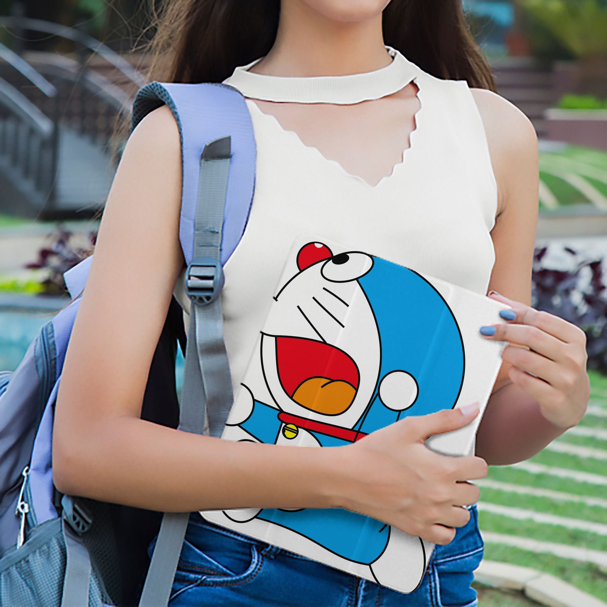 ドラえもん Doraemon IPad ケース ペン収納付き 三つ折りスタンド PUレザー×シリコン 対応機種9.5/10.5/10.9インチ
