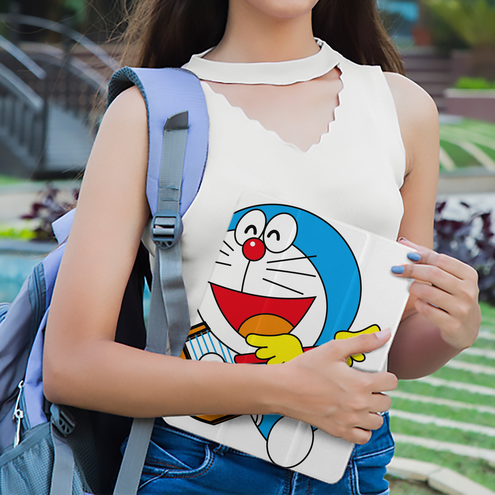ドラえもん Doraemon IPad ケース ペン収納付き 三つ折りスタンド PUレザー×シリコン 対応機種9.5/10.5/10.9インチ