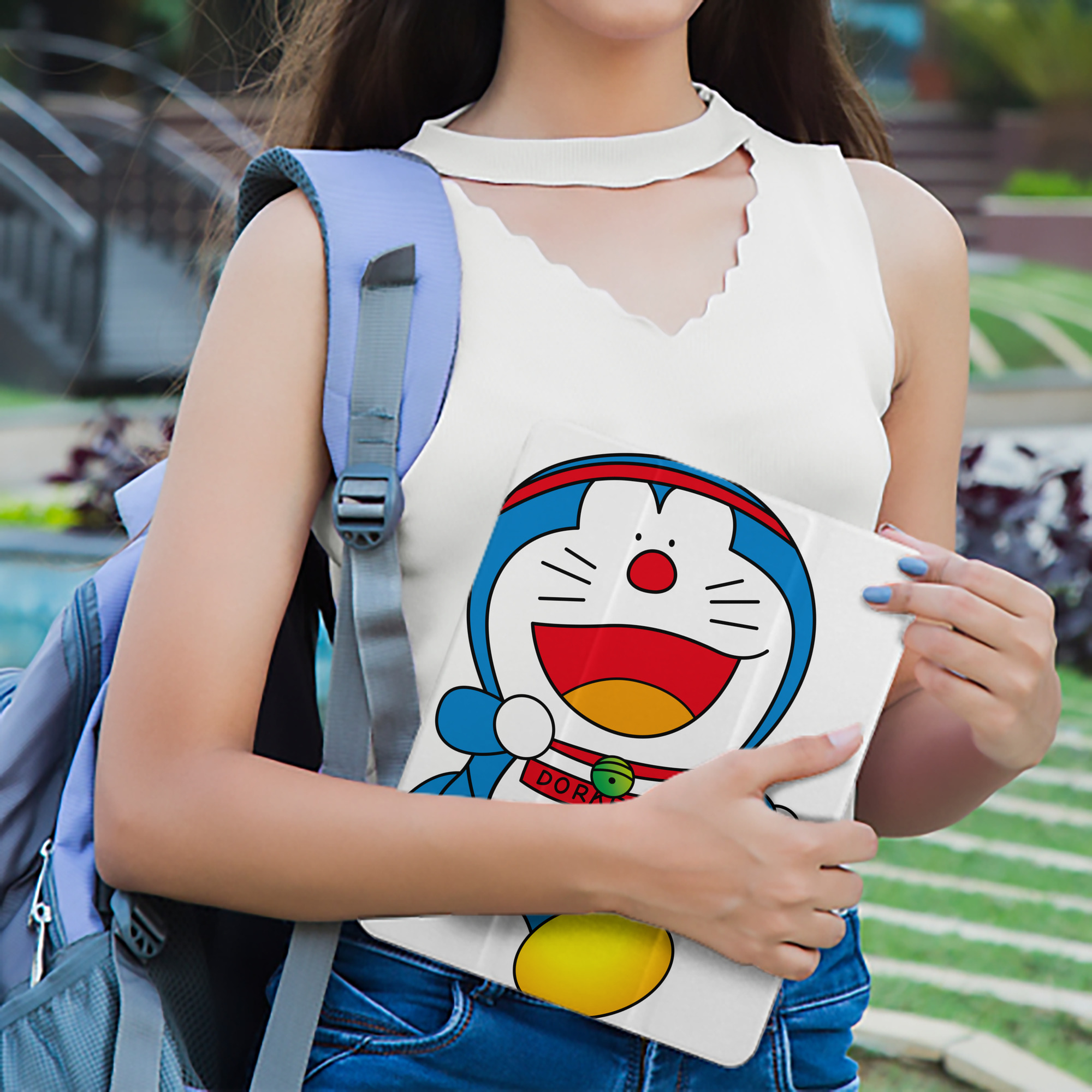 ドラえもん Doraemon IPad ケース ペン収納付き 三つ折りスタンド PUレザー×シリコン 対応機種9.5/10.5/10.9インチ