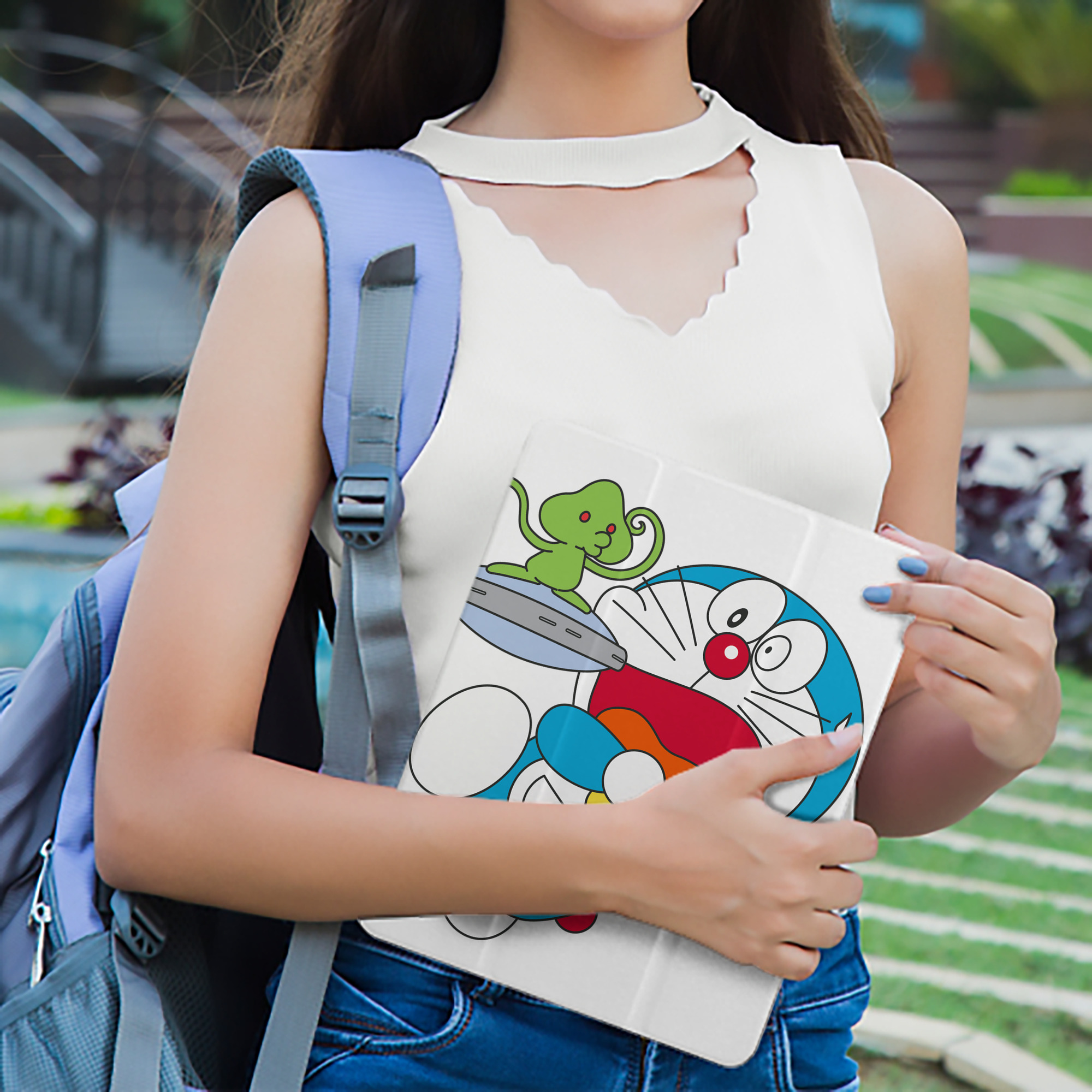 ドラえもん Doraemon IPad ケース ペン収納付き 三つ折りスタンド PUレザー×シリコン 対応機種9.5/10.5/10.9インチ
