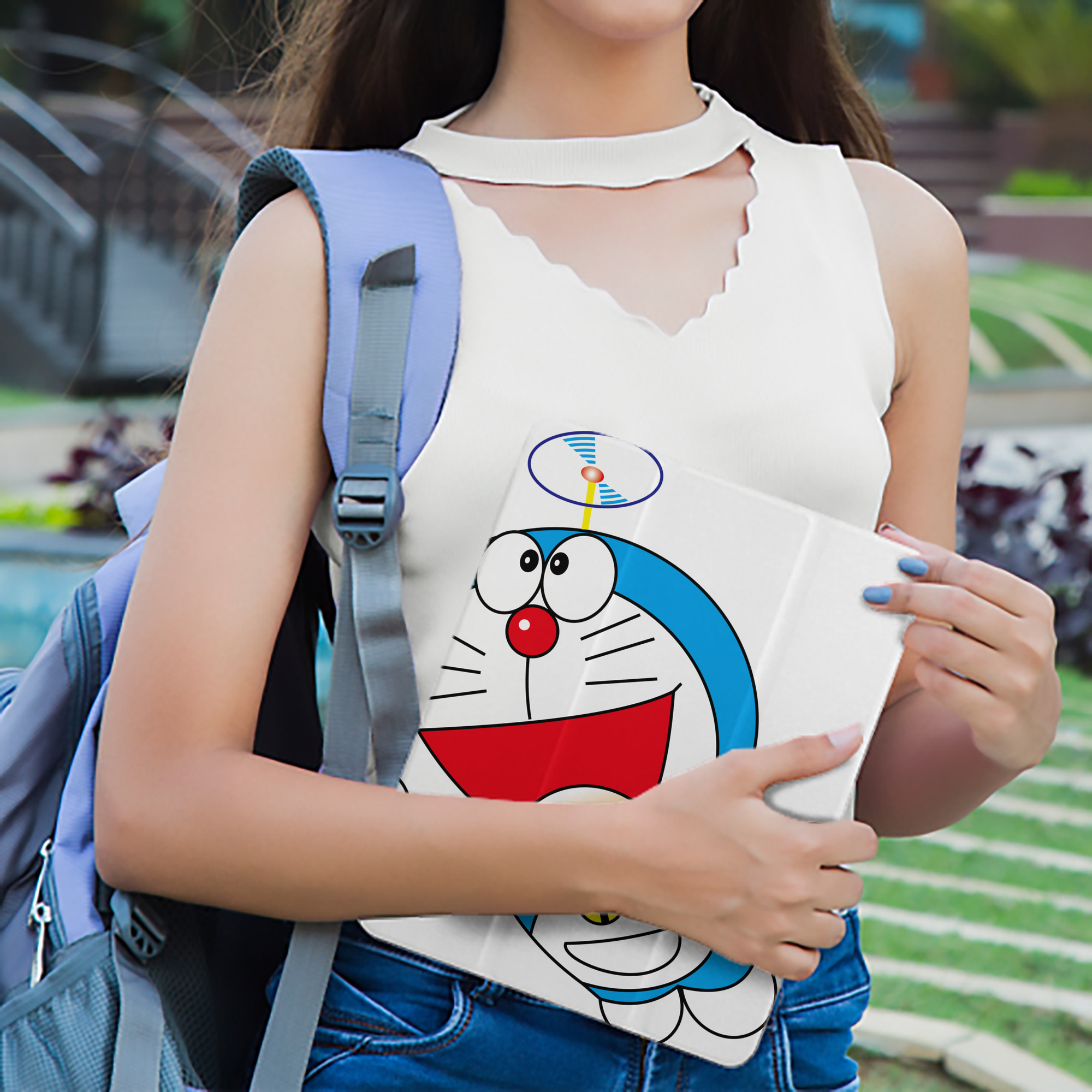 ドラえもん Doraemon IPad ケース ペン収納付き 三つ折りスタンド PUレザー×シリコン 対応機種9.5/10.5/10.9インチ