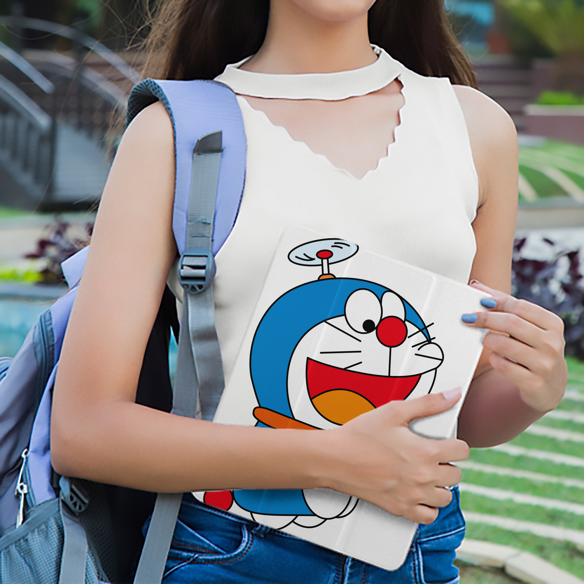 ドラえもん Doraemon IPad ケース ペン収納付き 三つ折りスタンド PUレザー×シリコン 対応機種9.5/10.5/10.9インチ