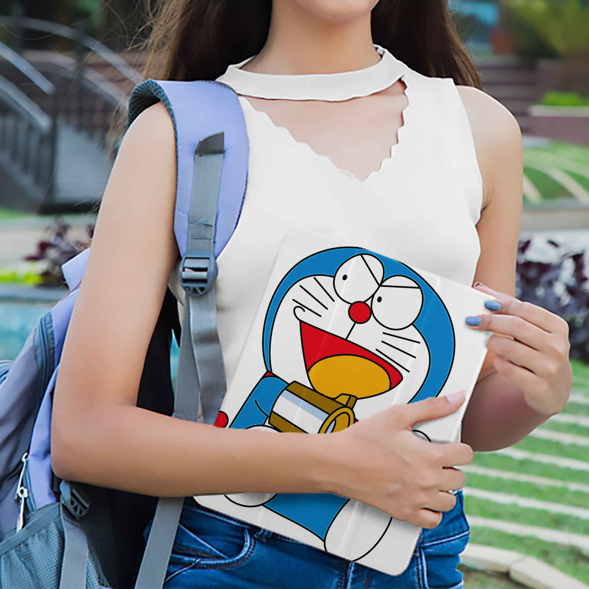 ドラえもん Doraemon IPad ケース ペン収納付き 三つ折りスタンド PUレザー×シリコン 対応機種9.5/10.5/10.9インチ