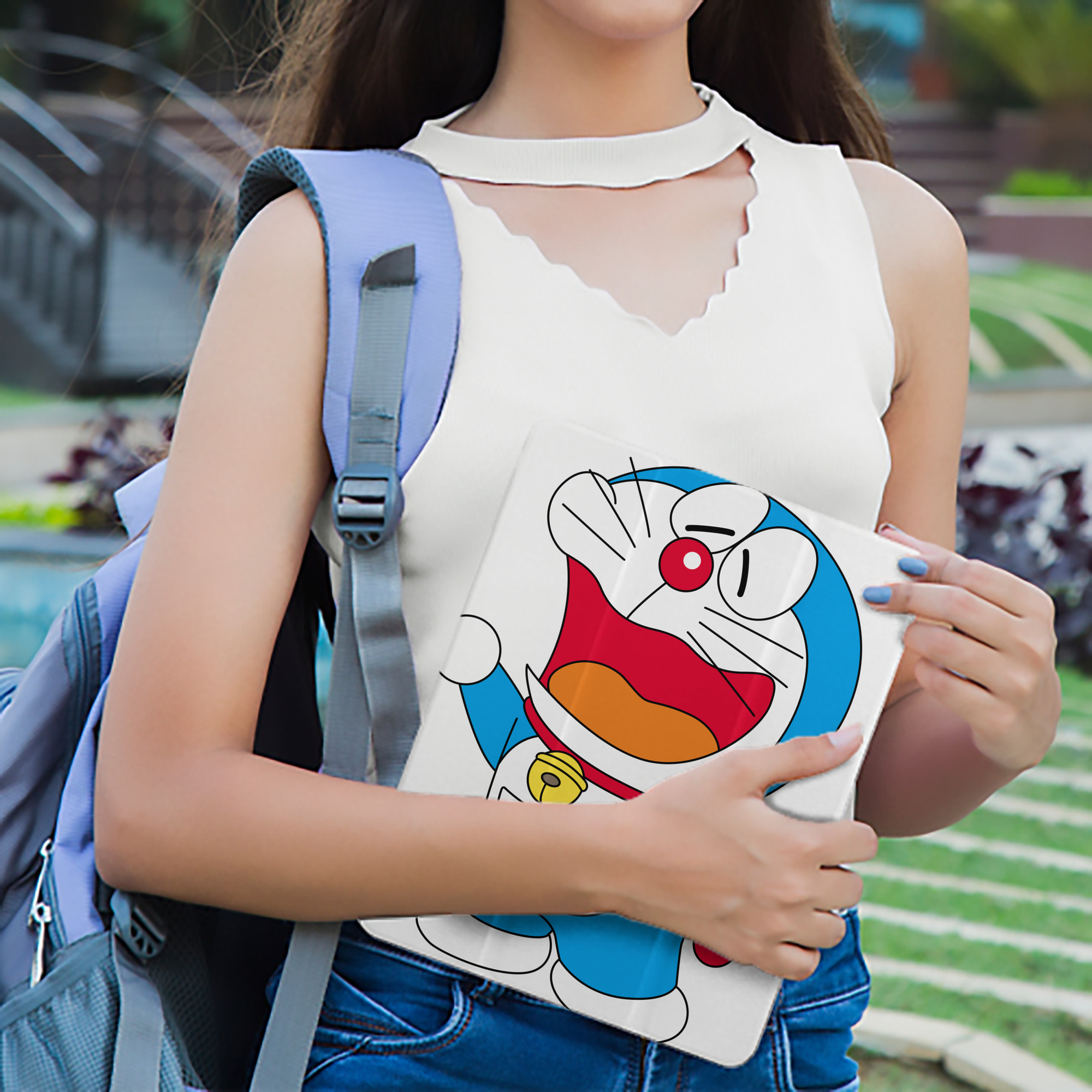 ドラえもん Doraemon IPad ケース ペン収納付き 三つ折りスタンド PUレザー×シリコン 対応機種9.5/10.5/10.9インチ