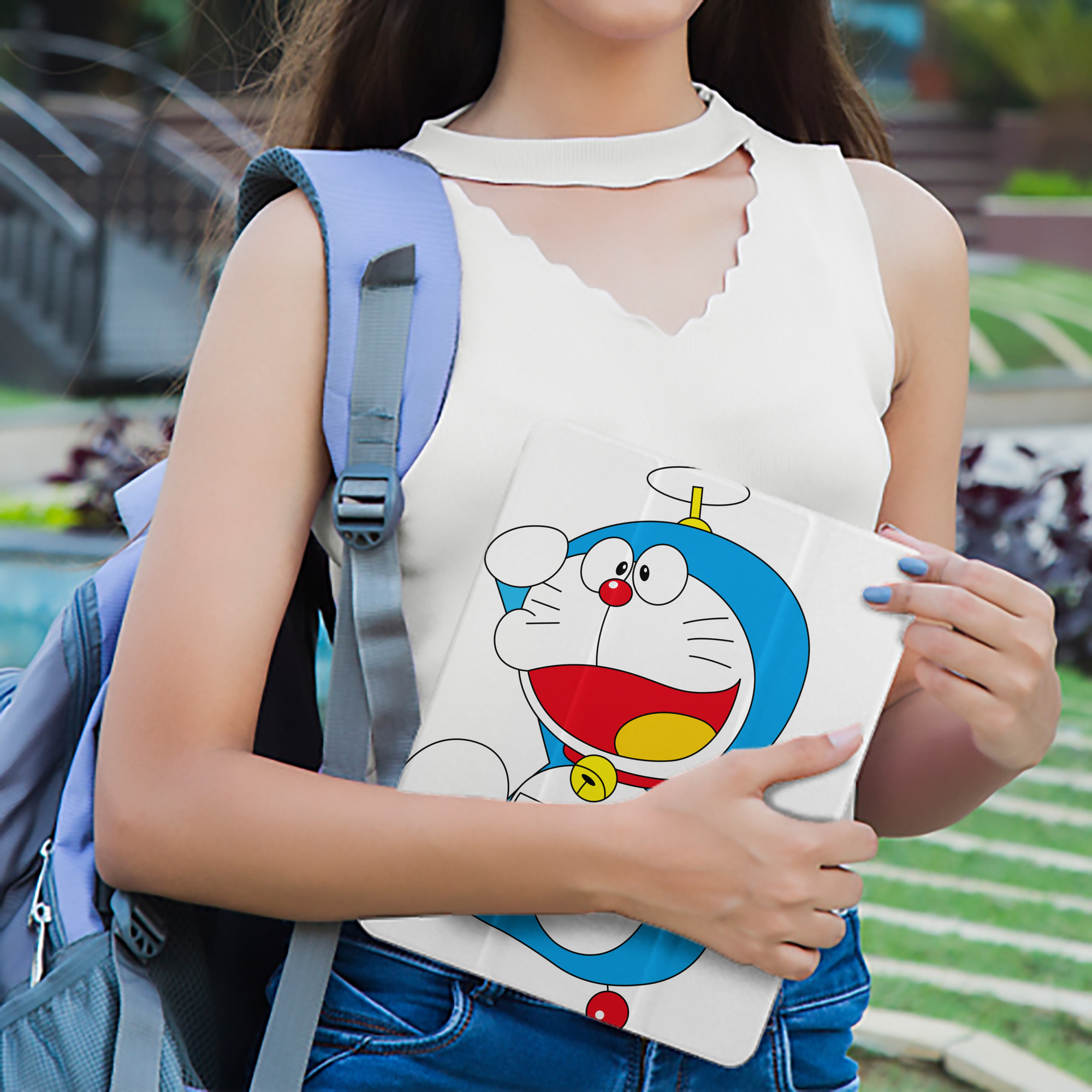 ドラえもん Doraemon IPad ケース ペン収納付き 三つ折りスタンド PUレザー×シリコン 対応機種9.5/10.5/10.9インチ