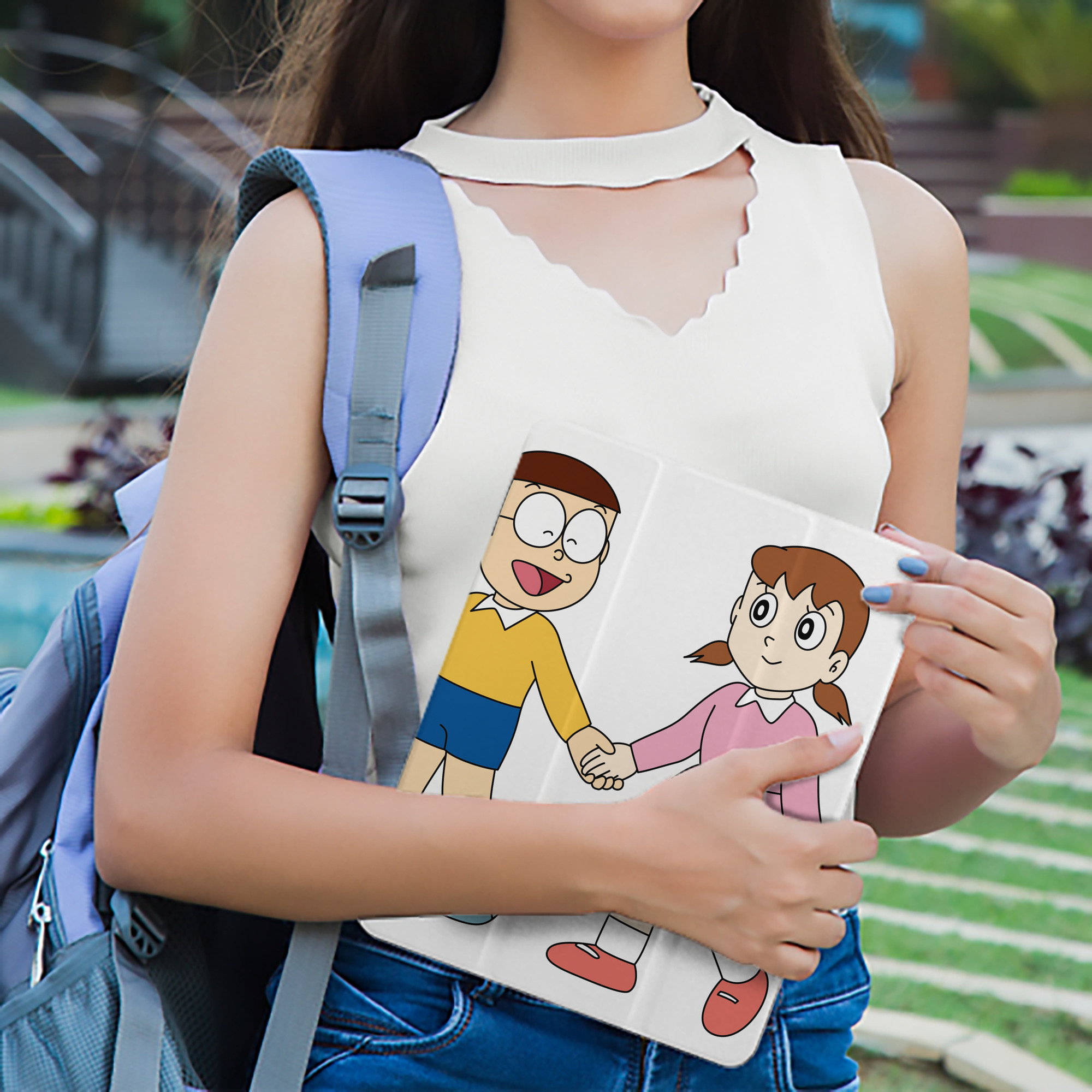 ドラえもん 野比 のび太 Doraemon Nobita Nobi IPad ケース ペン収納付き 三つ折りスタンド PUレザー×シリコン 対応機種9.5/10.5/10.9インチ