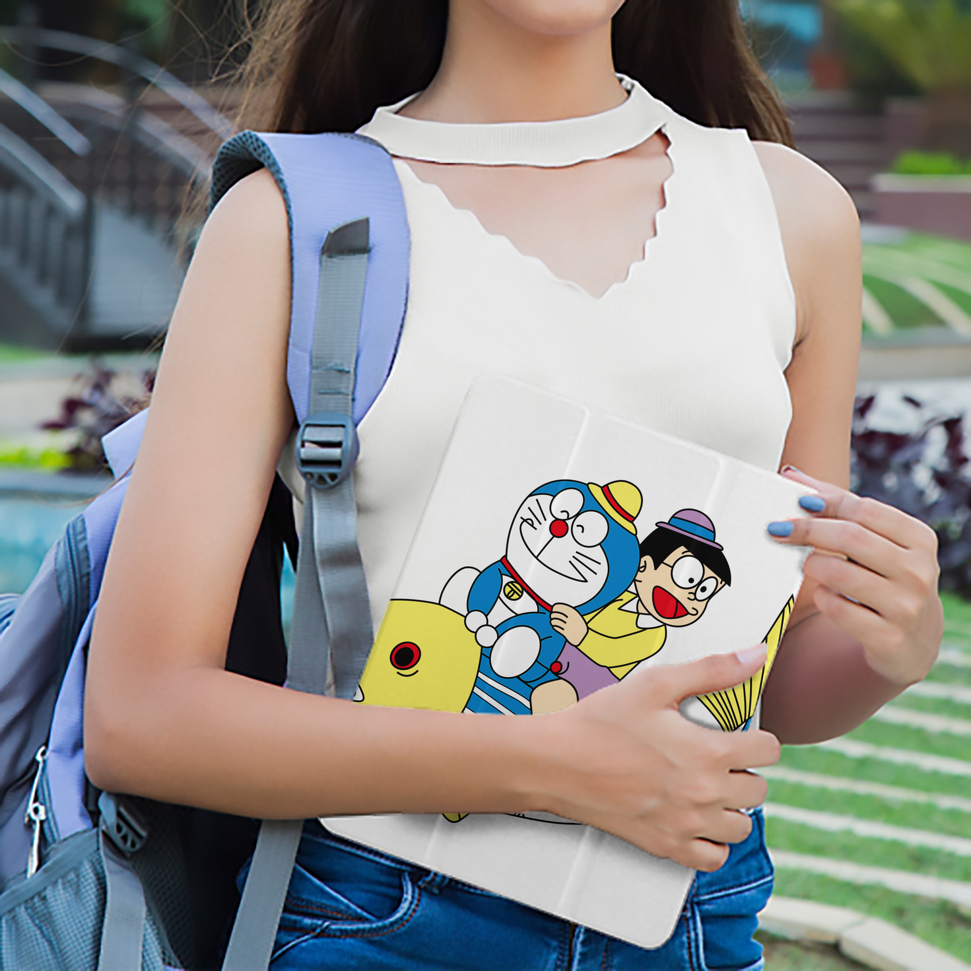 ドラえもん 野比 のび太 Doraemon Nobita Nobi IPad ケース ペン収納付き 三つ折りスタンド PUレザー×シリコン 対応機種9.5/10.5/10.9インチ